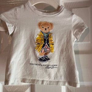 Polo Bear with yellow raincoat baby girl Cotton Jersey Tee